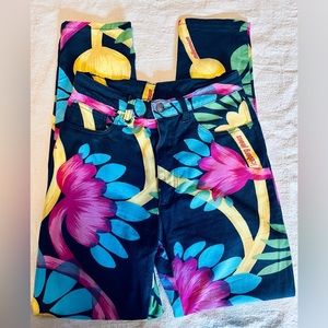 Vintage Y2K Iceberg  Multicolored Floral Print Jeans size 26​